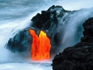 lava in water